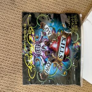 Ed Hardy Skull and Heart Pouch - Black and Red